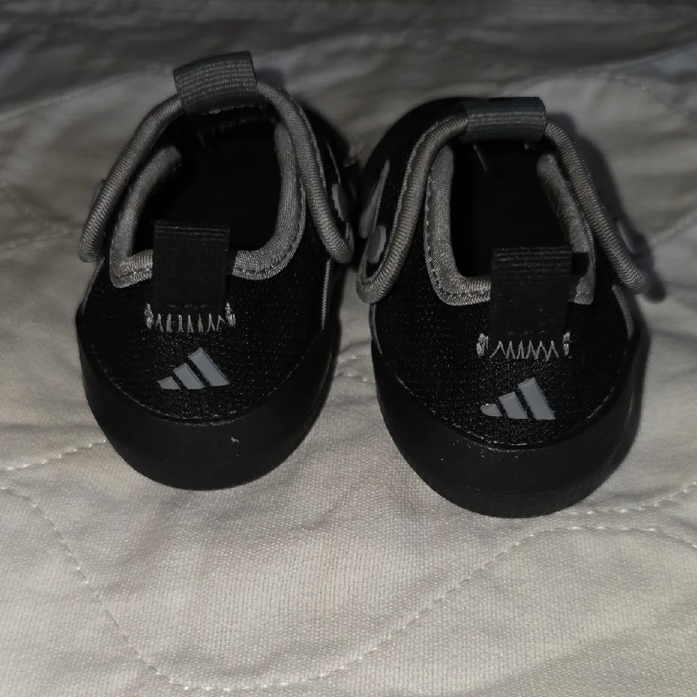 adidas Kids Black and Gray Slip-On Water Shoes